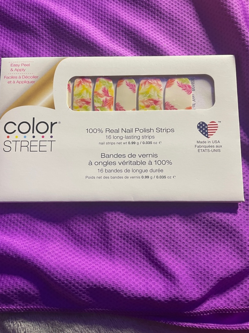 Color Street Tropical Leaf Nail Strips in Pink, Yellow & Cream
